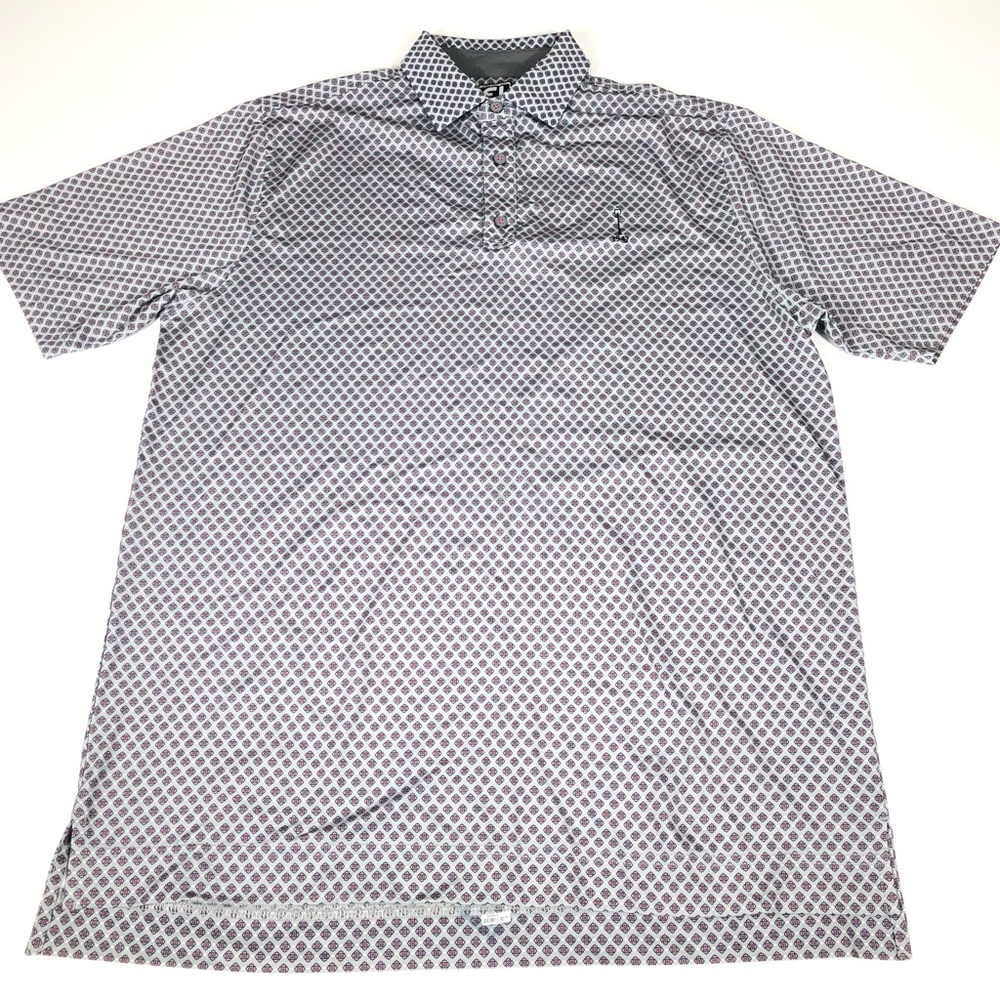 Footjoy FJ Athletic Fit Performance Golf Polo Gray Carmel Country Club NC Logo